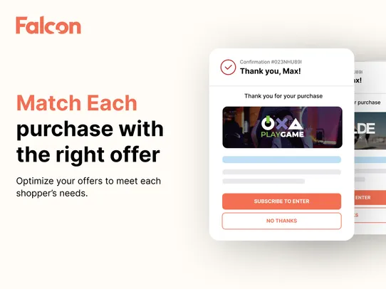 Falcon Post Purchase Offers screenshot