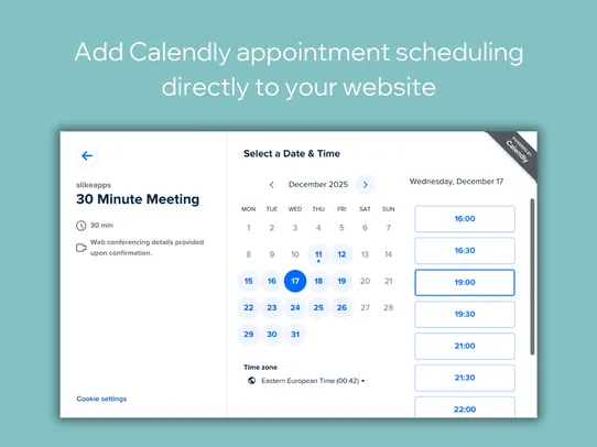 Calendly Bookings Calendar screenshot