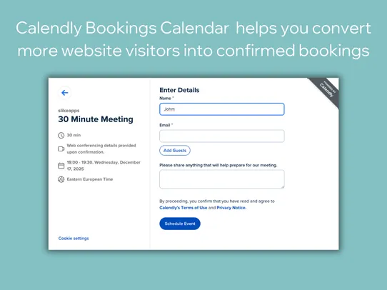 Calendly Bookings Calendar screenshot