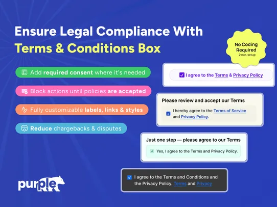 Terms and Conditions Box screenshot