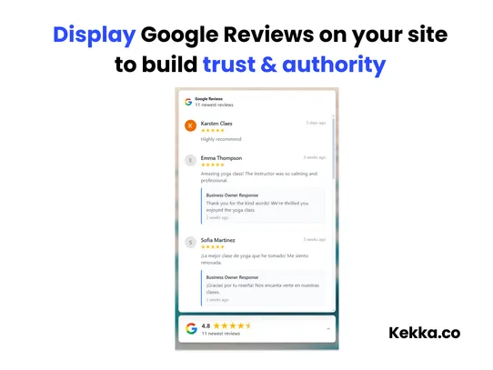 Google Reviews by Kekka screenshot