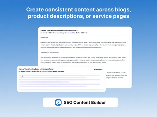 SEO Content Builder screenshot