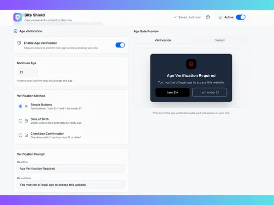 Site Shield screenshot