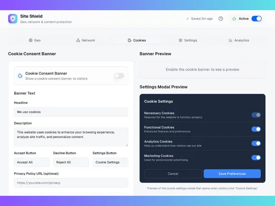 Site Shield screenshot
