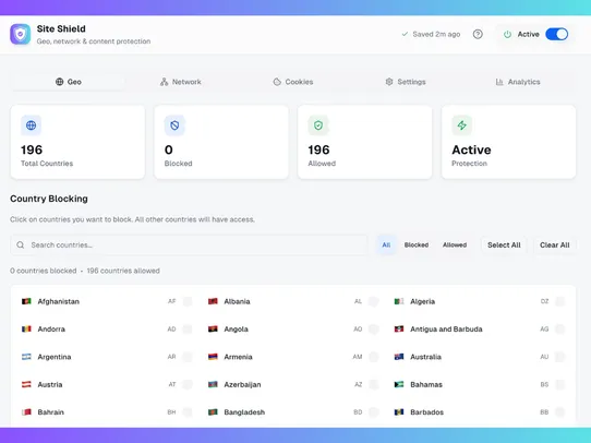 Site Shield screenshot