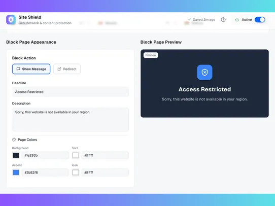 Site Shield screenshot