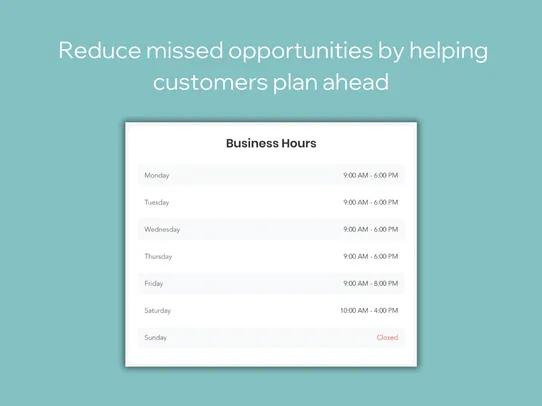 Business Hours screenshot