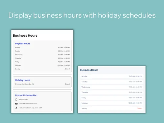 Business Hours screenshot