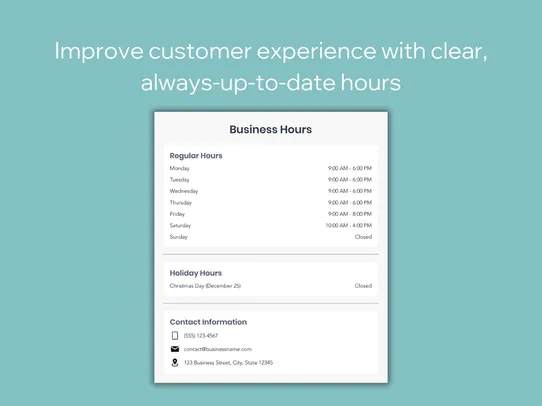 Business Hours screenshot