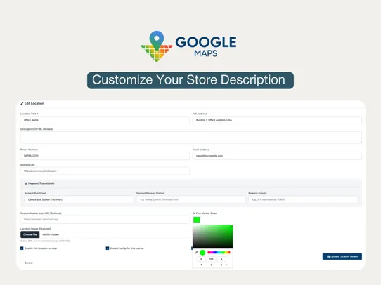 Google Maps Store Locator screenshot