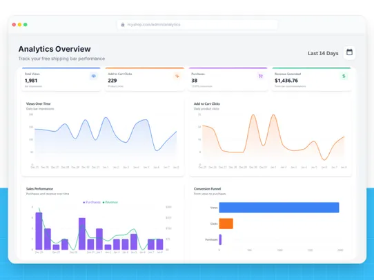 Free Shipping &amp; Upsell Bar screenshot