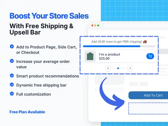 Free Shipping &amp; Upsell Bar screenshot