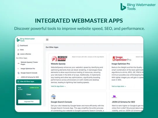 Bing Webmaster Tools screenshot