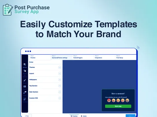 Post Purchase Survey and polls screenshot