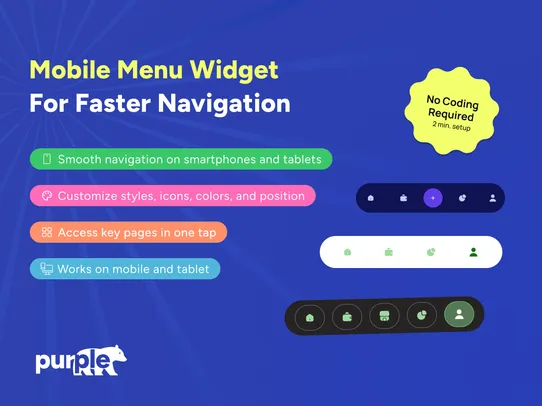Mobile Menu Tab Bar screenshot