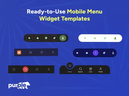 Mobile Menu Tab Bar screenshot