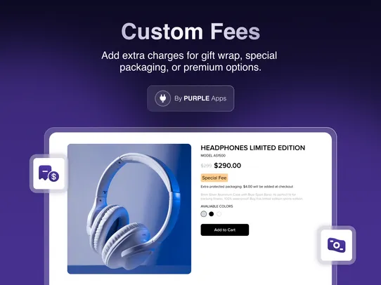 Custom Additional Fees Upsell screenshot