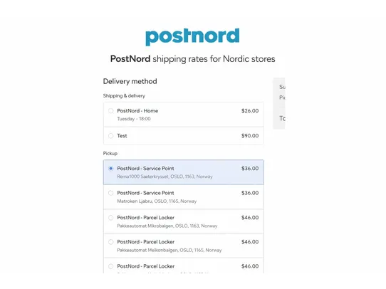 PostNord screenshot