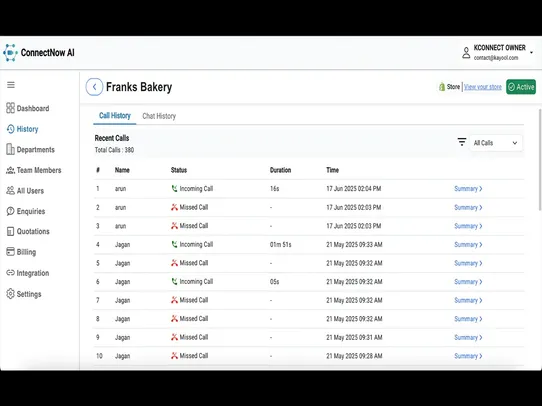 Connectnow AI Agent screenshot