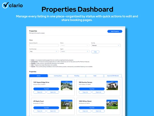 Real Estate Showings Scheduler screenshot