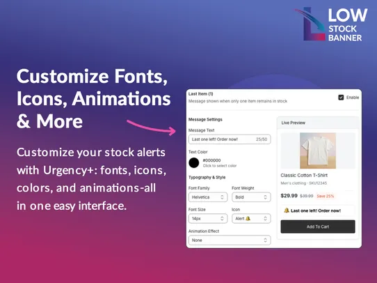 Low Stock Counter screenshot