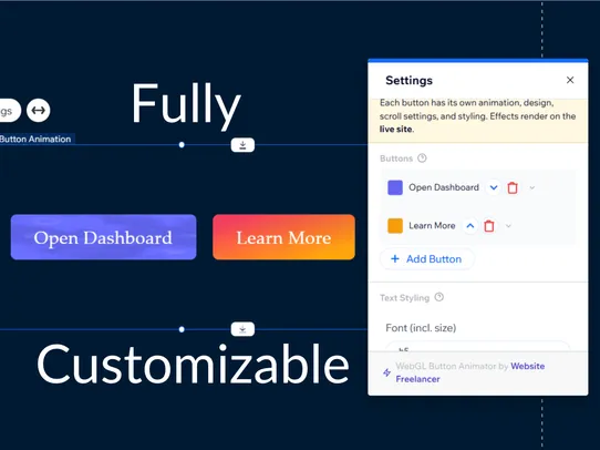 Custom Buttons - GSAP &amp; WebGL screenshot