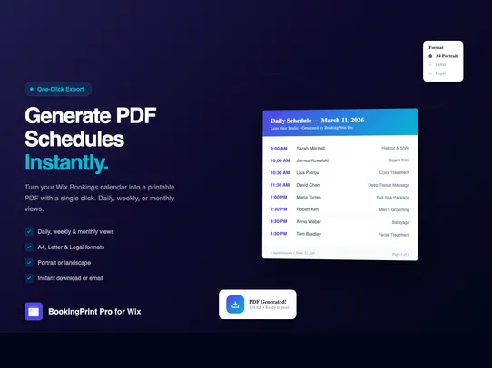 BookingPrint Pro screenshot