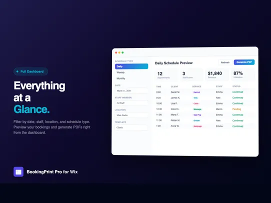 BookingPrint Pro screenshot