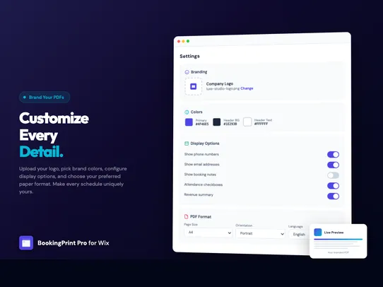 BookingPrint Pro screenshot