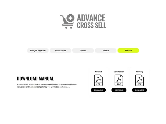 Advance Cross Sell screenshot