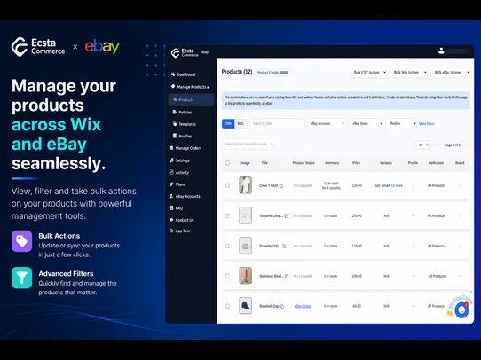 EcstaCommerce eBay Integration screenshot
