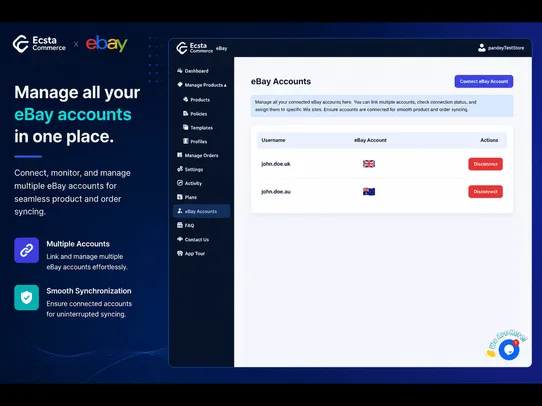 EcstaCommerce eBay Integration screenshot