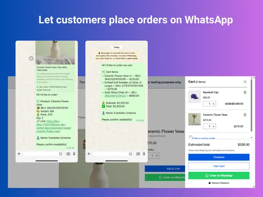 Whatsapp Checkout screenshot
