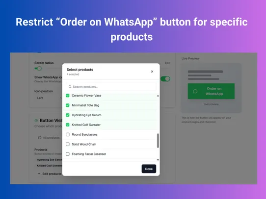 Whatsapp Checkout screenshot