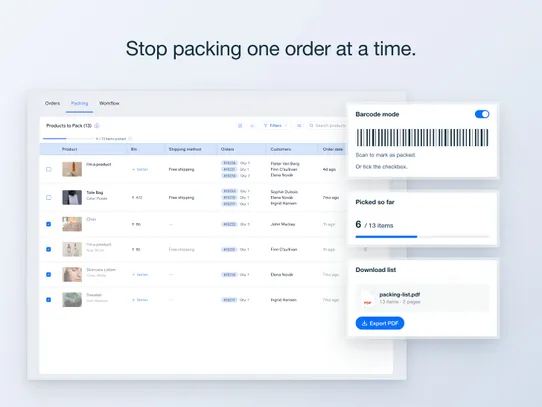 Orders, Packing &amp; Workflow screenshot