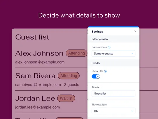 Guest List for Events screenshot