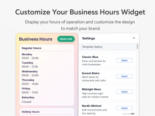 Business Hours screenshot