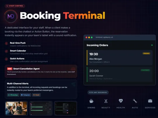 MyDeputy AI Chatbot &amp; Booking screenshot