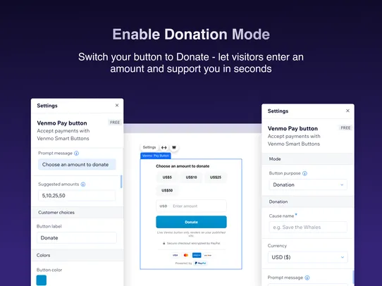 Venmo Payment Button screenshot