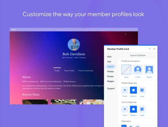 Wix Members Area screenshot