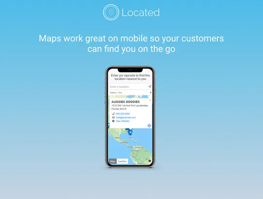 Located Store Locator Map screenshot