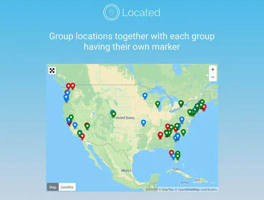 Located Store Locator Map screenshot