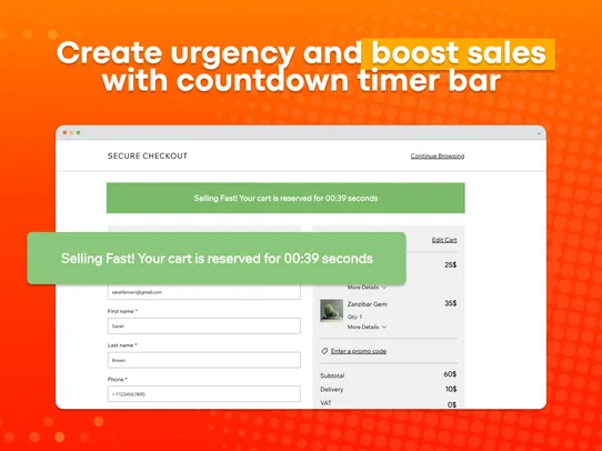 Checkout Countdown Timer Bar screenshot