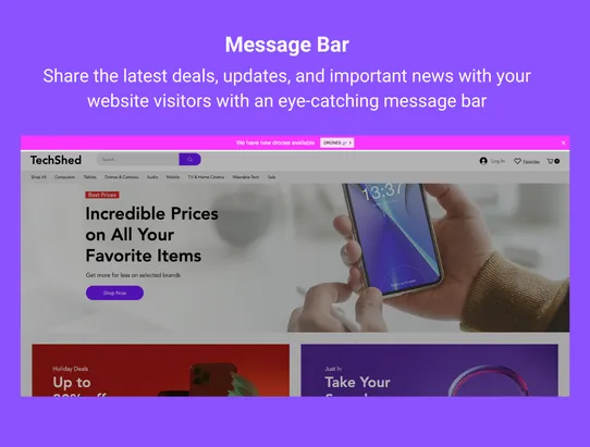 Message Bar Smartarget screenshot
