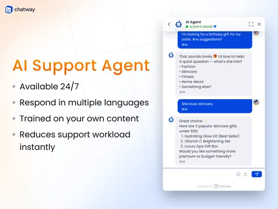 Chatway AI Live Chat, WhatsApp screenshot