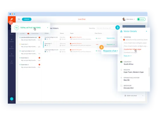 Formilla Live Chat screenshot