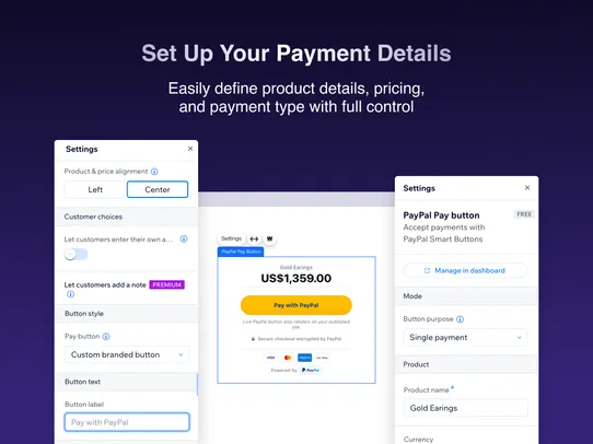 PayPal Payment Button screenshot