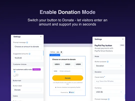 PayPal Payment Button screenshot