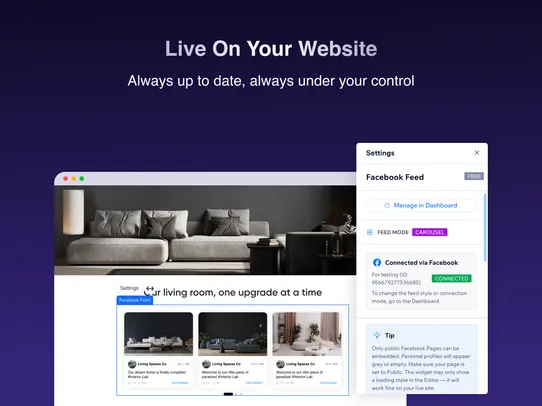Facebook Pages Feed screenshot