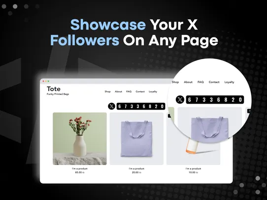 X/Twitter Follow Us &amp; Counter screenshot